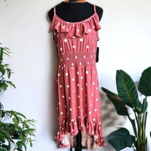INC International Concepts Polka Dot Ruffle Dress – NWT, Size L ✨